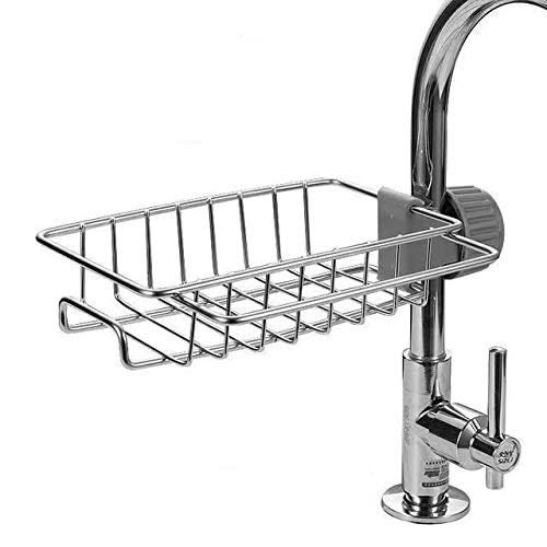 AABRION Containers Kitchen Rack Stainless Steel Sink Sponge Tap Organizer for Kitchen Faucet Shelf Steel